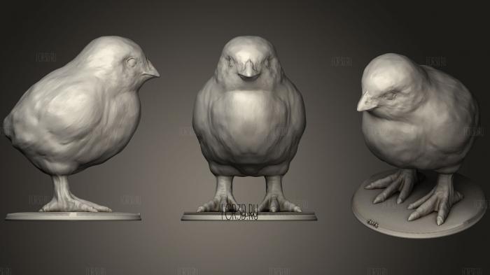Realistic Chick stl model for CNC